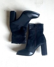 SARA LOPEZ Stivaletto Tronchetto Donna Eco Pelle pizzo Nero Mis. 37 Nuovi !