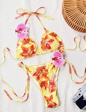 Bikini Giallo Floreale Con