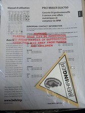 ISTRUZIONI / MANUALE ORIGINALE BEHRINGER PRO MIXER DJX750