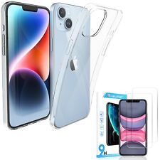 TPU CLEAR Cover + 2 Pellicola Vetro Custodia Case Trasparente Display per IPHONE