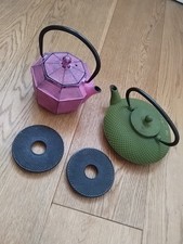 Set 2 Teiere In Ghisa Con