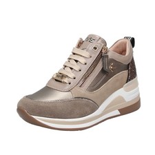 Keys Sneakers Alte Con Zeppa E Cerniera Beige - Taglia 39 [26cm] Scarpe Donna
