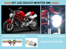 FARO LED DUCATI MONSTER 696 CANBUS NO ERRORE POSIZIONE BIANCO GHIACCIO 6000K