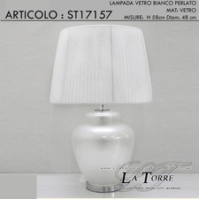 Lampada tavolo vetro bianco - tavolo,