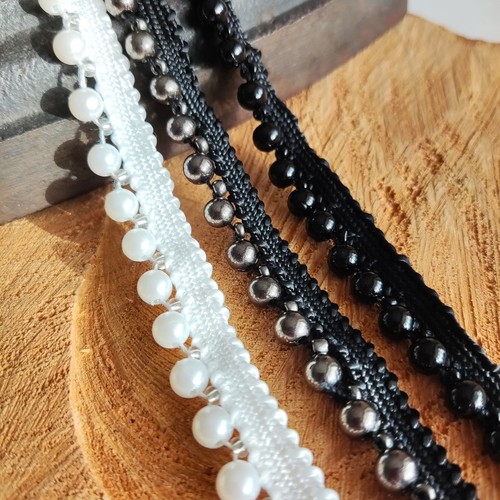 Applique nastro perle - , perline