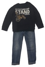 Jeans Manuell & Frank Camicia Bianca Sarabanda Felpa Blu Majoral 7 Anni Usati