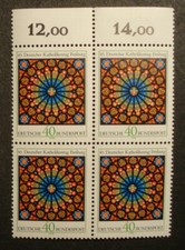 Confederazione 1978: "DEUTSCHER KATHOLIKENTAG", MN 977, BLOCCO DI QUATTRO con bordo arco superiore 