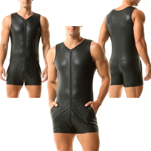 Body smanicato uomo zip - , pelle