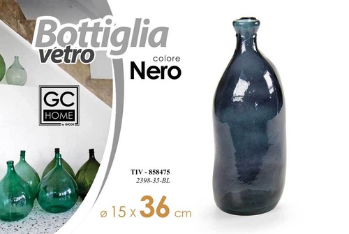 Vaso arredo bottiglia vetro - vaso,