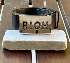 cintura uomo John Richmond - Cuoio Nero e Fibia Con Swarovski Neri