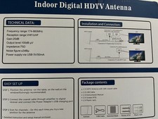 Antenna HDTV DVBT DVBT2 Digitale Terrestre da interno AMPLIFICATA USB