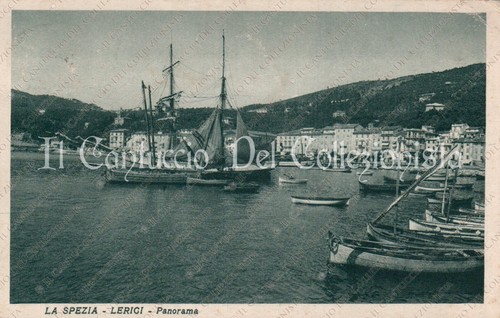 1933 lerici panorama veliero - lerici,