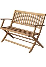 Panchina da Giardino in Legno Massello di Acacia Pieghevole con Braccioli 