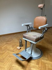 Poltrona da Barbiere Antica anni 50/60 fratelli Zerbini Vintage Alluminio Pelle