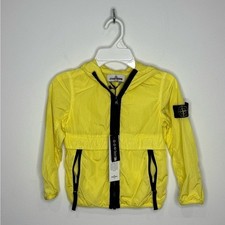 Stone Island Giacca con Cappuccio Patch Logo Ragazzo Giallo Nero Taglia 4