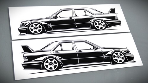 Adesivo mercedes 190e 16 - adesivo,