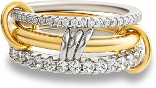 Anelli impilabili argento oro - anelli,