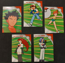 Eroi e furfanti Ash Misty Brock Jessie James MINT TOPPS 1999 Pokemon Series 2