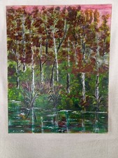 Bosco, Galimberti - Quadro in acrilico disegnato a mano, 40x50