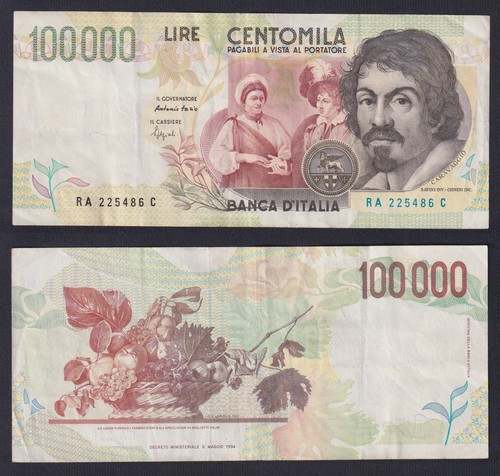 Banconota italia 100000 lire - banconota,