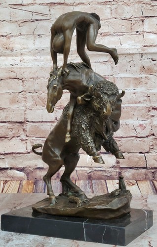 Buffalo hunt lost cera - hunt, bronzo