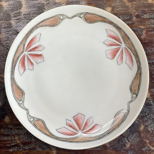 Antico piatto bordo - oro, rosa