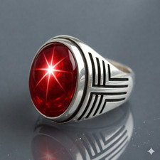 Zaffiro stella rossa, anello