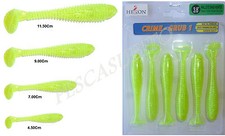 shad giallo gomma artificiali pesca spinning luccio trota siluro spigola bass