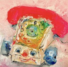 Dipinto olio astratto telefono