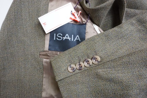 Isaia marrone blu tessuto - isaia,