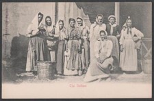 cartolina costumi siciliani GRUPPO DI DONNE IN COSTUME