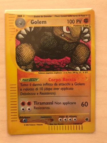 Carta pokemon golem - carta,