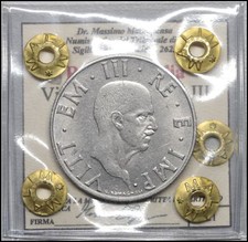 Regno d'italia 2 Lire 1940 SPL+ Vittorio Emanuele III monete italiane PERIZIATA