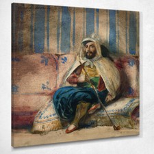 Un Uomo In Costume Orientale Fuma Su Un Divano Eugène Delacroix, edx2 quadro st