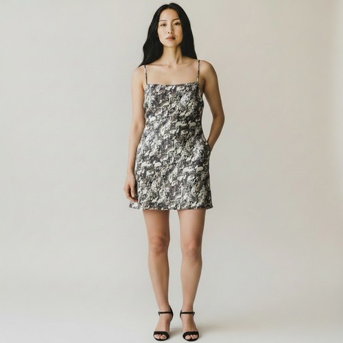 Mini abito slip raso scollo - abito,