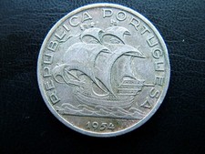 MONETA IN ARGENTO DA 10 SCUDI 1954  PORTOGALLO GR.12,50 BELLA PATINA