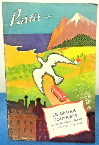 Vintage france travel bus - france,
