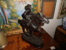 Vintage Bronze Horse Jockey