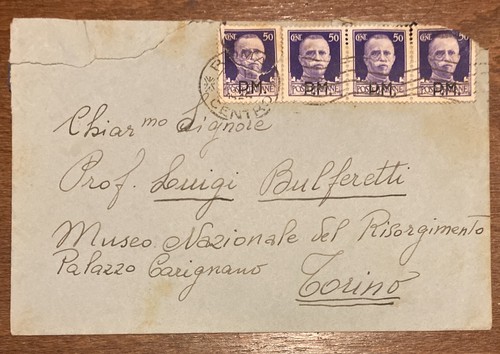 1945 lettera per torino resa - lettera,