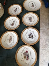 Servizio 6 Piatti Da Dolce E Un Piatto Grande Bordi Oro Decori Londra Bavaria