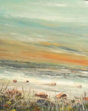 Paesaggio marino dipinto a