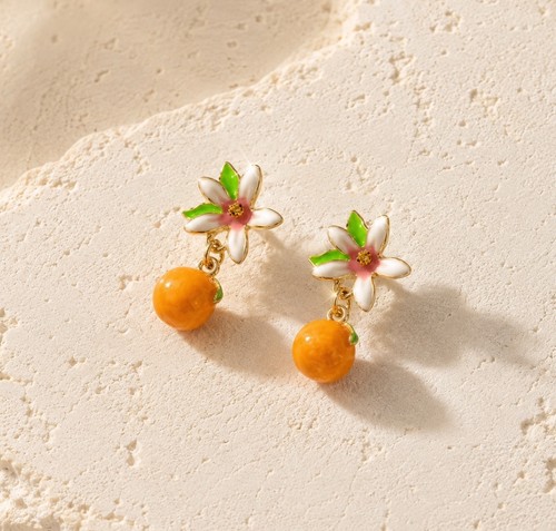 Orecchini fiore frutta - orecchini,