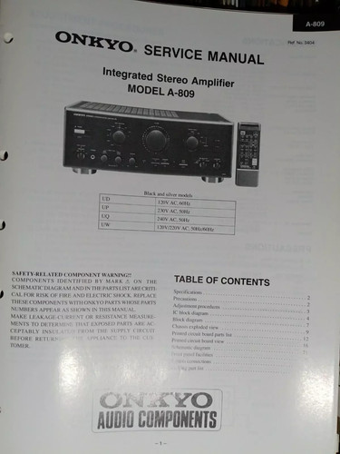 Onkyo 809 amplificatore - a-809,