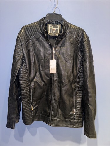 Giacca biker uomo grande nera