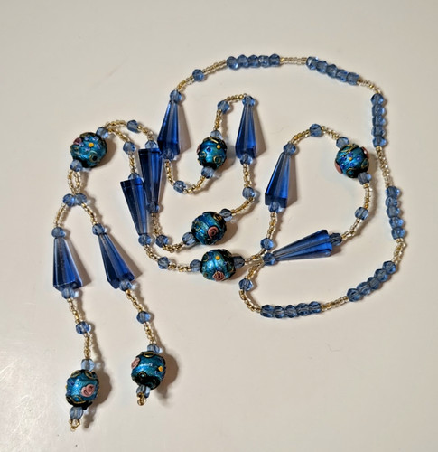 Collana perle vetro lunghe - perle,