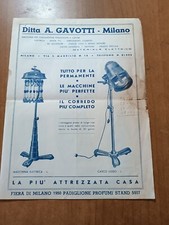 1950 depliant pubblicità Ditta A. GAVOTTI Milano attrezzature per parrucchiere
