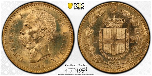 Italia oro lire 1881 r - oro,