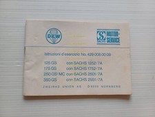 DKW 125-175-250-350 GS 7V manuale uso manutenzione ITALIANO originale