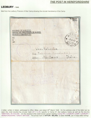 1946 lettera scatola - lettera, cachet