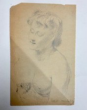 Disegno antico firmato Lossov, datato 67, ritratto, XIX secolo